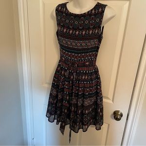 Altar’d State Navy Printed Dress (Size Small)